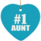 Number One #1 Aunt - Heart Ornament