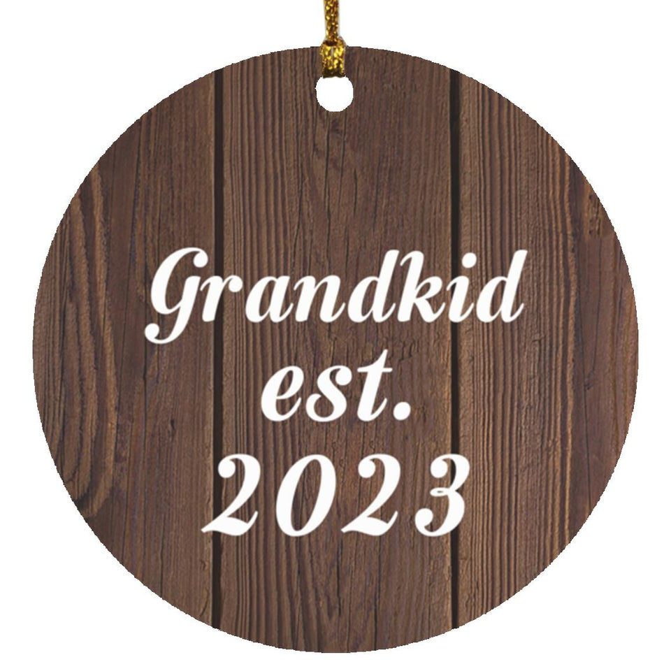Grandkid Established EST. 2023 - Circle Ornament D