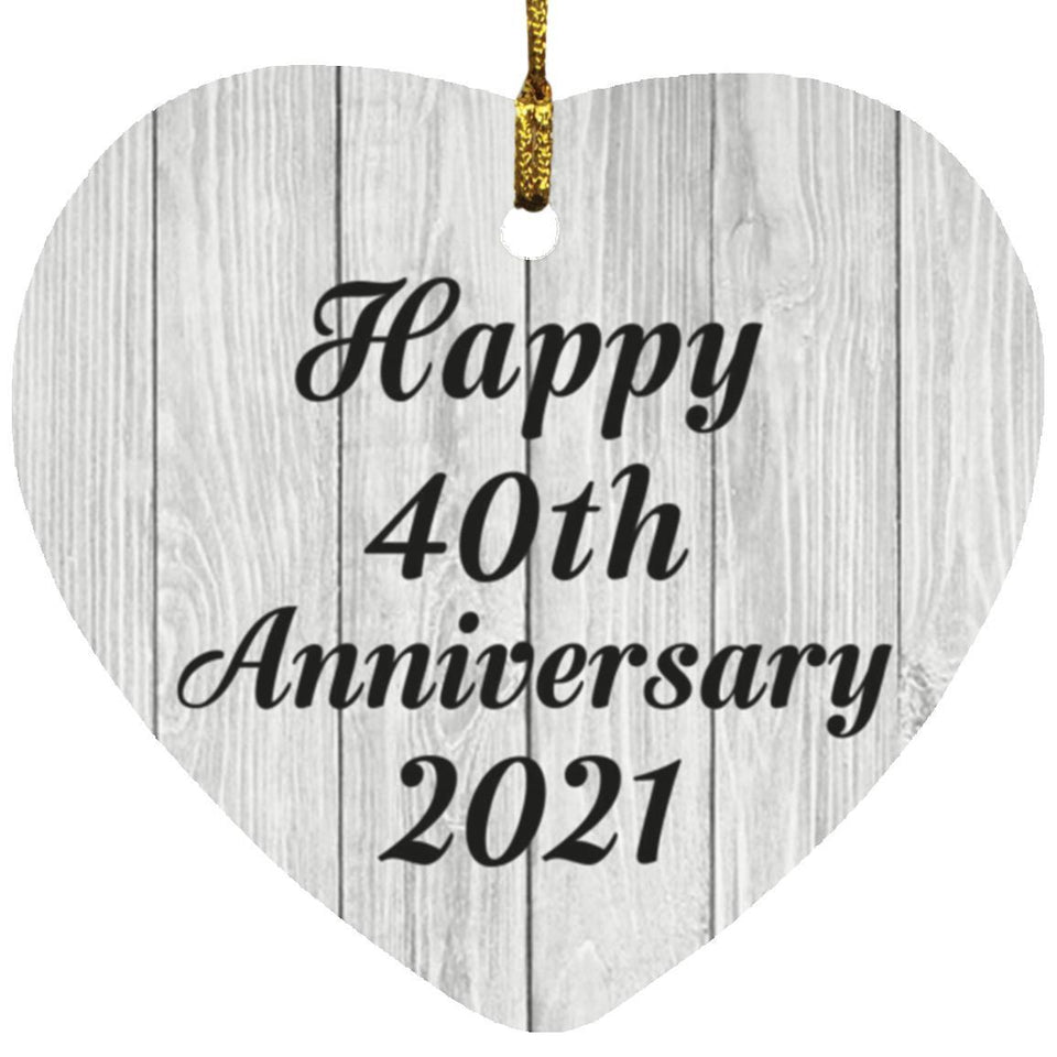 Happy 40th Anniversary 2021 - Heart Ornament F