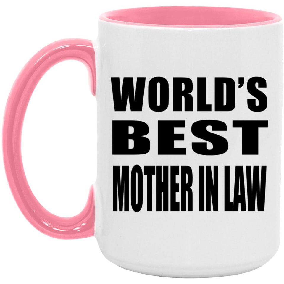 World's Best Mother In Law - 15oz Accent Mug Pink