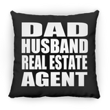 Dad Husband Real Estate Agent - Throw Pillow Black