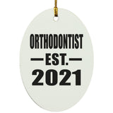 Orthodontist Established EST. 2021 - Oval Ornament