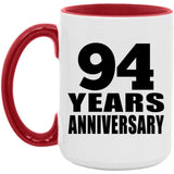 94th Anniversary 94 Years - 15oz Accent Mug Red