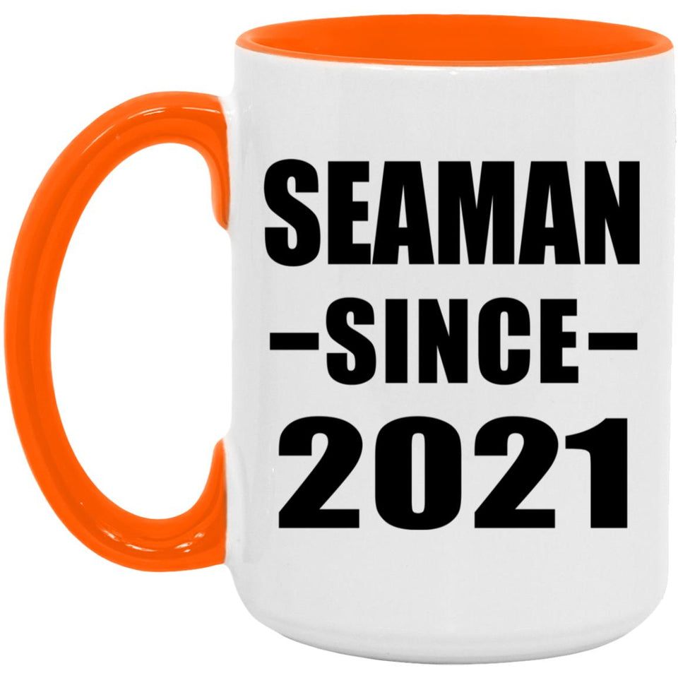 Seaman Since 2021 - 15oz Accent Mug Orange
