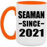 Seaman Since 2021 - 15oz Accent Mug Orange