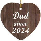 Dad Since 2024 - Heart Ornament D