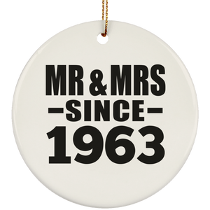 61st Anniversary Mr & Mrs Since 1963 - Circle Ornament