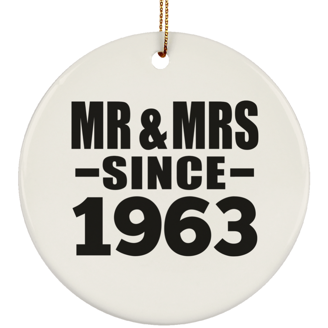 61st Anniversary Mr & Mrs Since 1963 - Circle Ornament