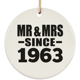61st Anniversary Mr & Mrs Since 1963 - Circle Ornament