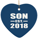 Son Established EST. 2018 - Heart Ornament