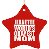 Jeanette World's Okayest Mom - Star Ornament