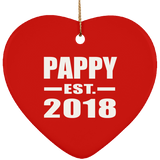 Pappy Established EST. 2018 - Heart Ornament