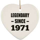 53rd Birthday Legendary Since 1971 - Heart Ornament