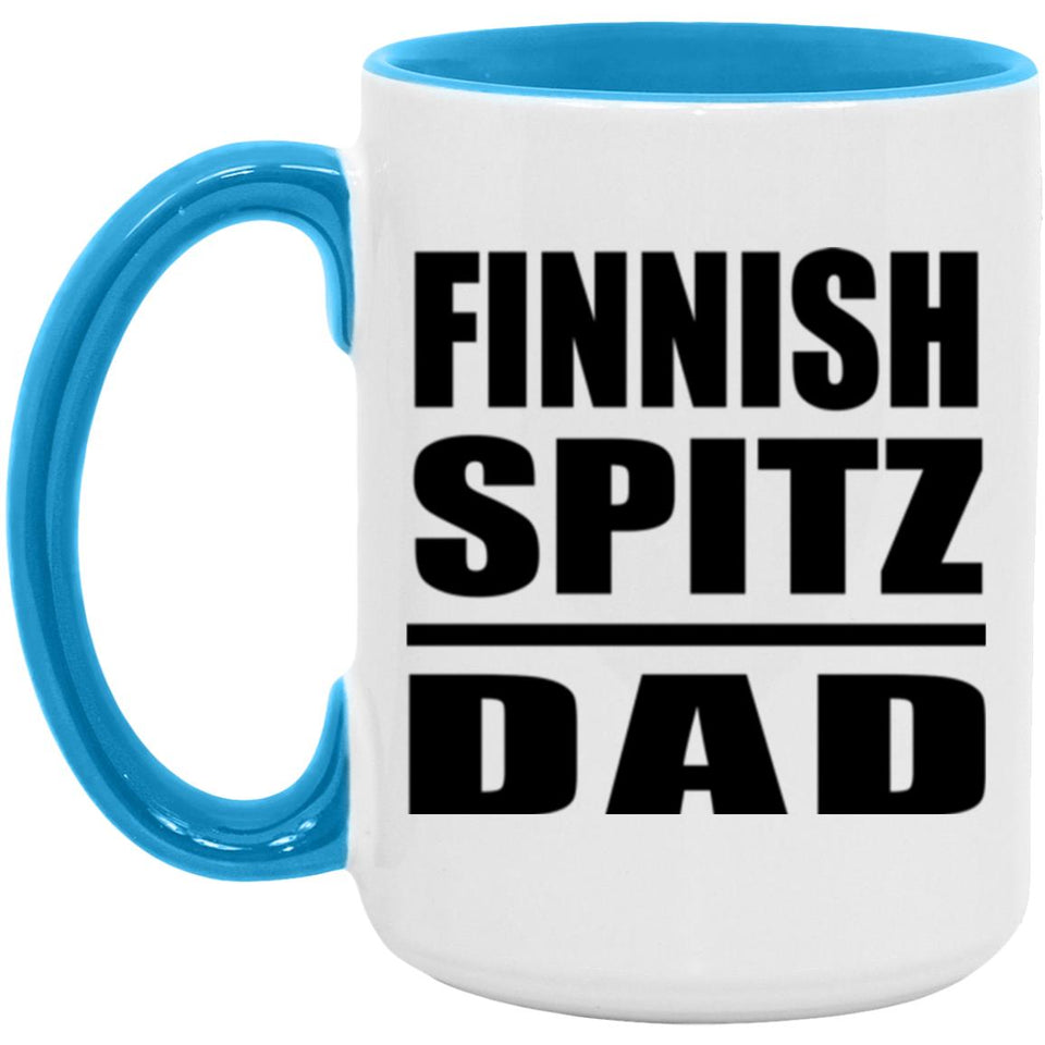 Finnish Spitz Dad - 15oz Accent Mug Blue