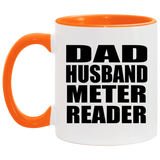 Dad Husband Meter Reader - 11oz Accent Mug Orange