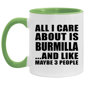 All I Care About Is Burmilla - 11oz Accent Mug Green