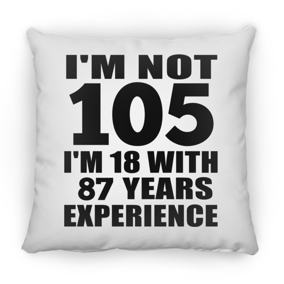 105th Birthday I'm Not 105 I'm 18 With 87 Years Experience - Throw Pillow