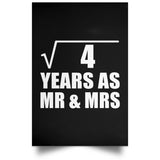 2nd Anniversary Square Root of 4 Years As Mr & Mrs - Poster Portrait