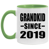 Grandkid Since 2019 - 11oz Accent Mug Green