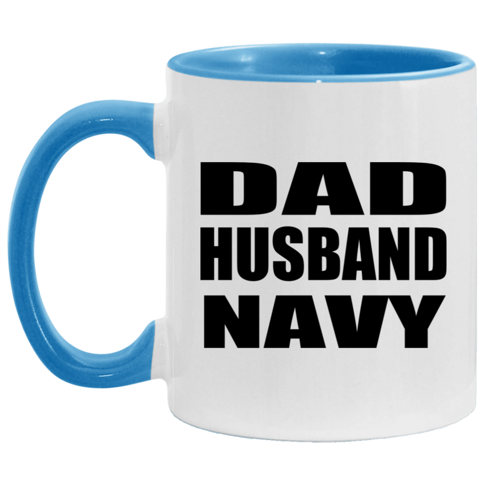 Dad Husband Navy - 11oz Accent Mug Blue