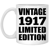 107th Birthday Vintage 1917 Limited Edition - 11oz Coffee Mug