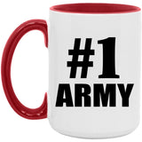 Number One #1 Army - 15oz Accent Mug Red