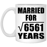 81st Anniversary Married For Square Root of 6561 Years - 11oz Coffee Mug