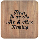First Year As Mr & Mrs Fleming - Drink Coaster C