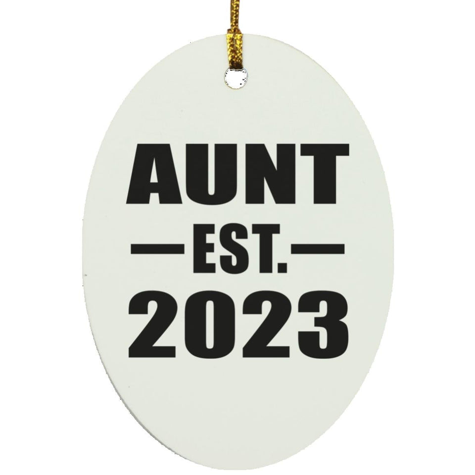 Aunt Established EST. 2023 - Oval Ornament