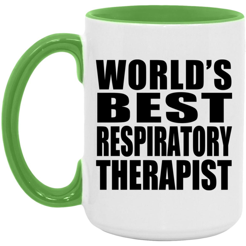 World's Best Respiratory Therapist - 15oz Accent Mug Green
