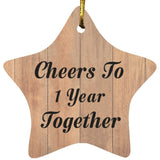 1st Anniversary Cheers To 1 Year Together - Star Ornament C