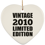 14th Birthday Vintage 2010 Limited Edition - Heart Ornament