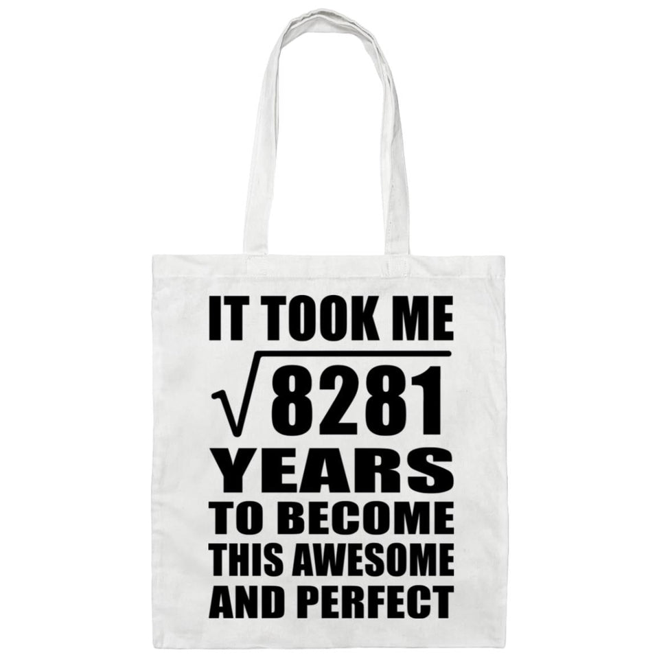 91st Birthday Took Square Root of 8281 Years To Awesome - Tote Bag White