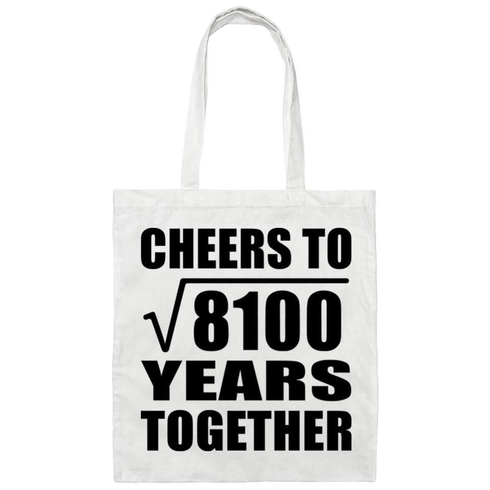 90th Anniversary Cheers To Square Root of 8100 Years Together - Tote Bag White