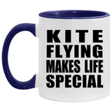 Kite Flying Makes Life Special - 11oz Accent Mug Purple