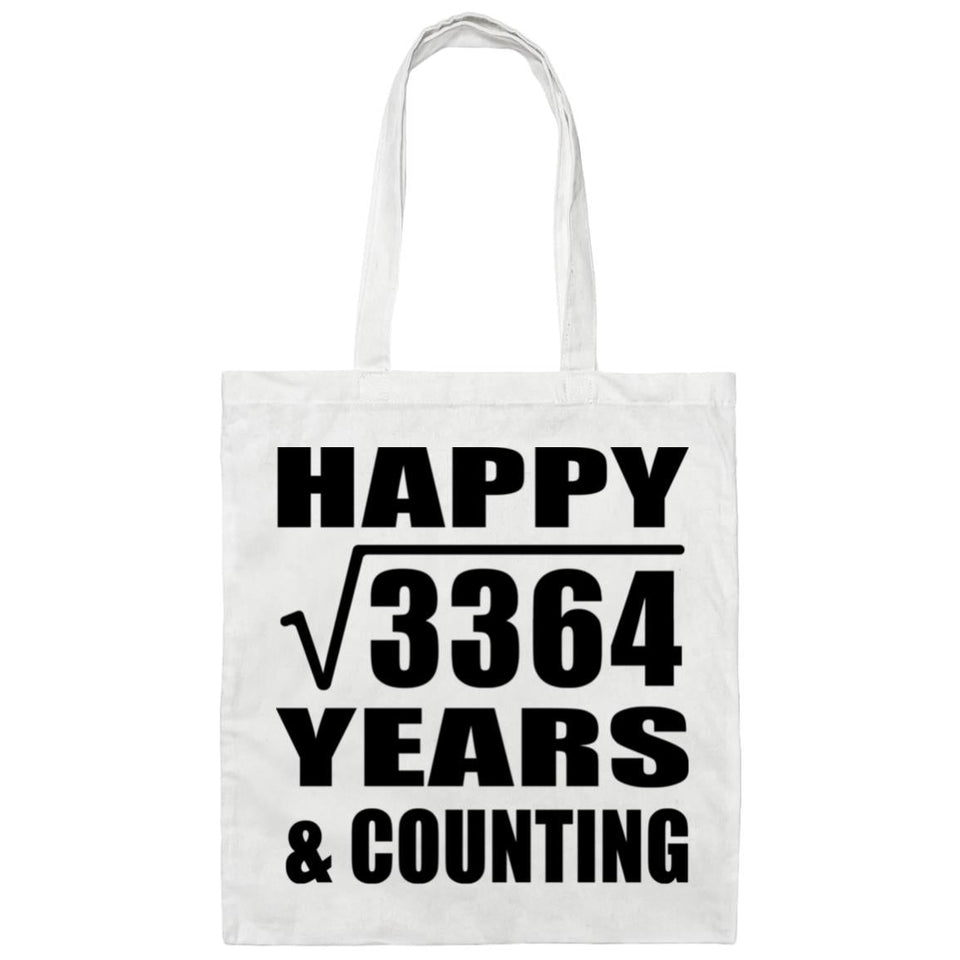 Happy 58th Anniversary Square Root of 3364 Years & Counting - Tote Bag White