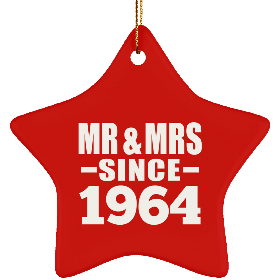 60th Anniversary Mr & Mrs Since 1964 - Star Ornament