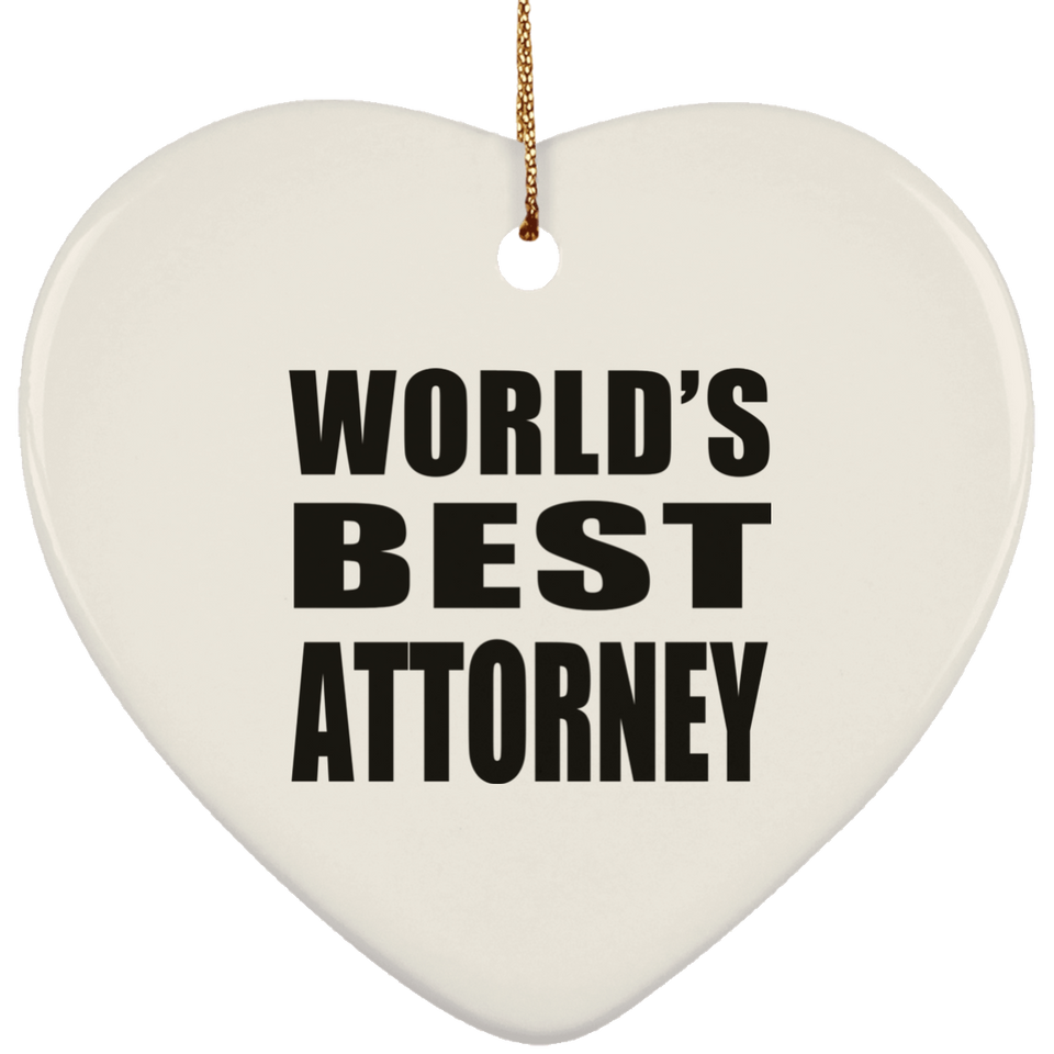 World's Best Attorney - Heart Ornament