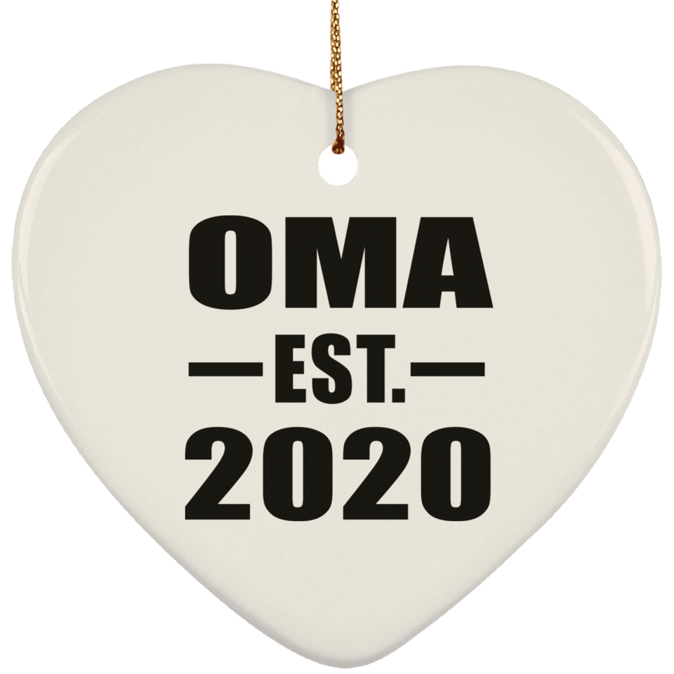 Oma Established EST. 2020 - Heart Ornament