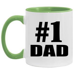 Number One #1 Dad - 11oz Accent Mug Green