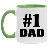 Number One #1 Dad - 11oz Accent Mug Green