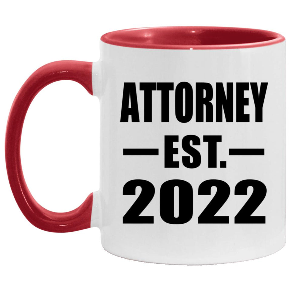 Attorney Established EST. 2022 - 11oz Accent Mug Red