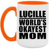 Lucille World's Okayest Mom - 15oz Accent Mug Orange