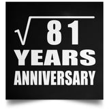 9th Anniversary Square Root of 81 Years Anniversary - Poster Square