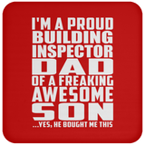 Proud Building Inspector Dad Of Awesome Son - Drink Coaster