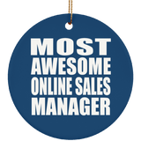 Most Awesome Online Sales Manager - Circle Ornament
