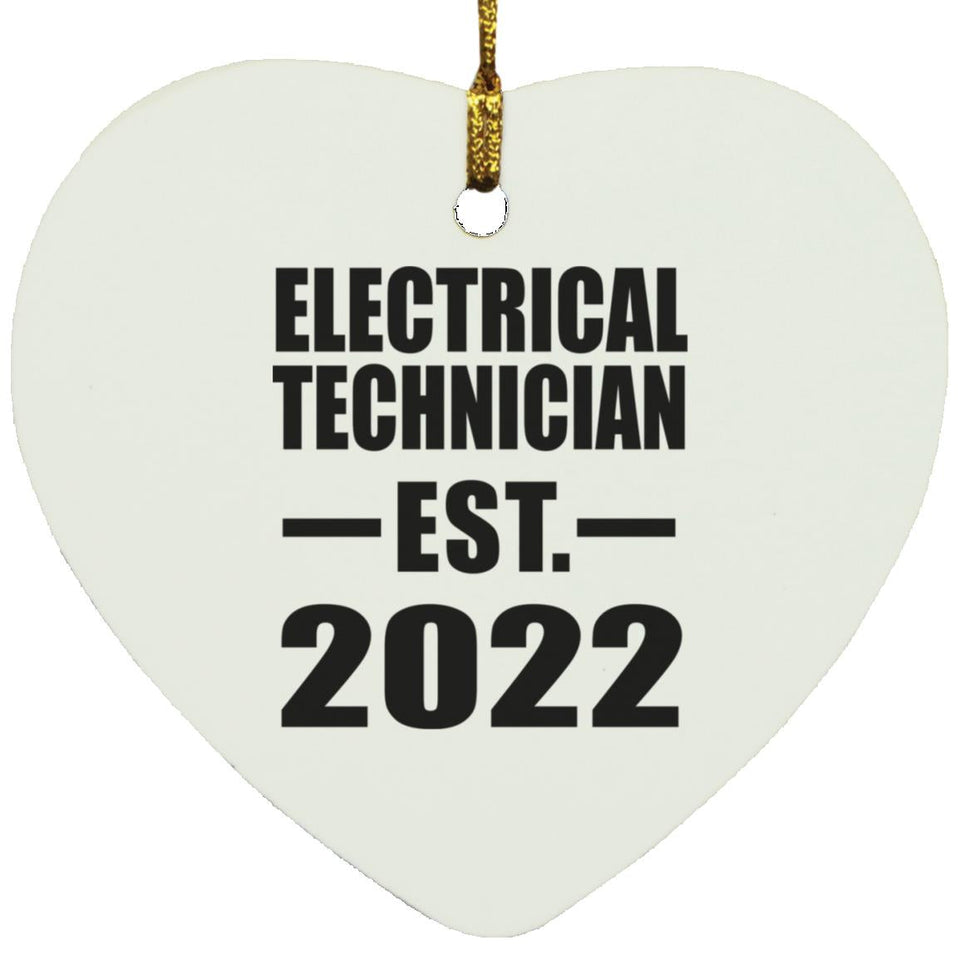 Electrical Technician Established EST. 2022 - Heart Ornament
