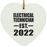 Electrical Technician Established EST. 2022 - Heart Ornament