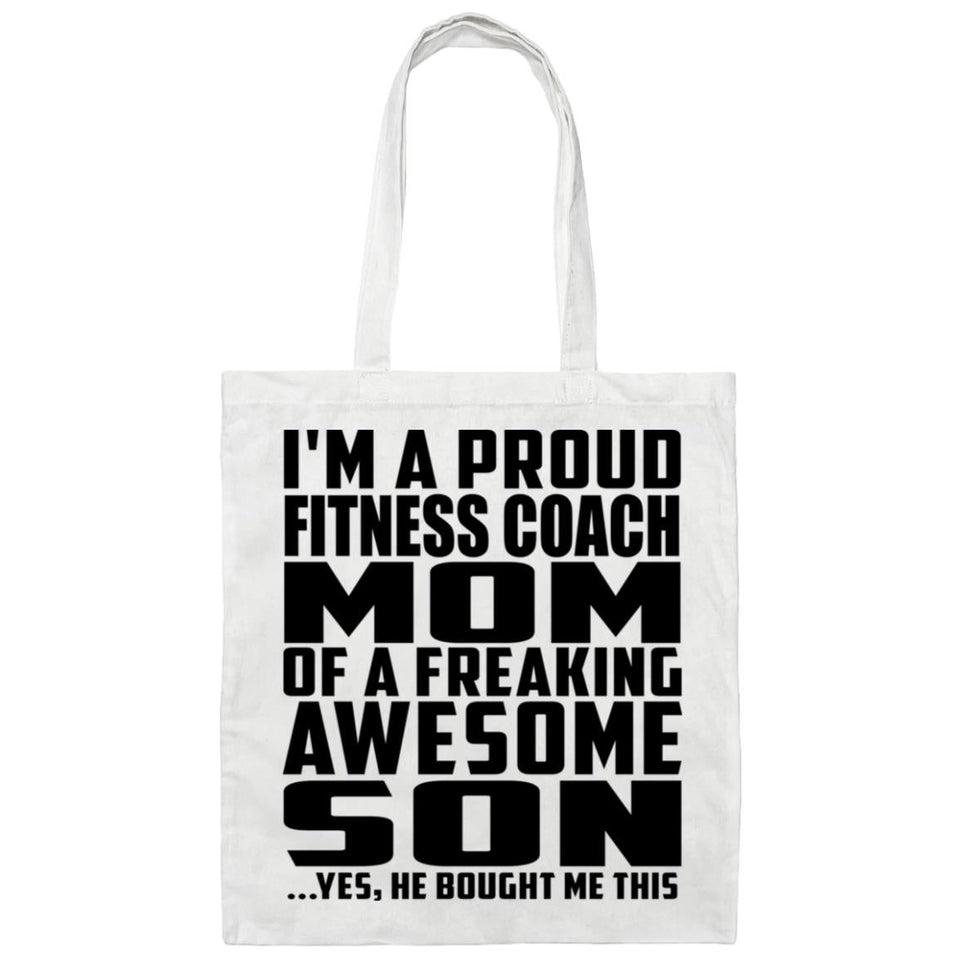 Proud Fitness Coach Mom Of Awesome Son - Tote Bag White
