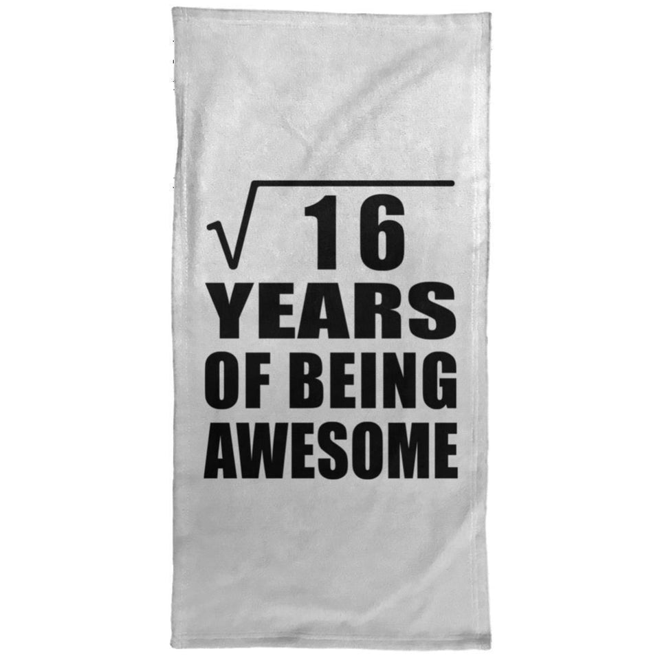 4th Birthday Square Root of 16 Years of Being Awesome - Hand Towel